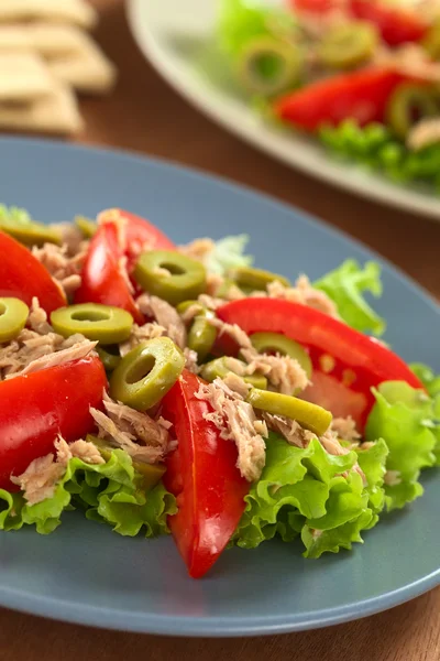 Tuna Tomat dan Olive Salad — Stok Foto