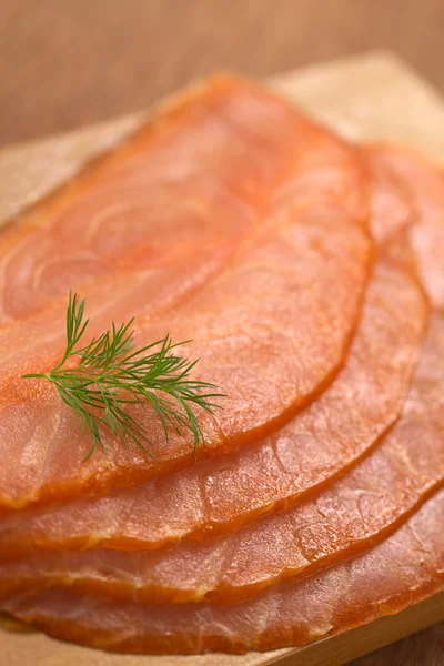 Smoked Salmon with Dill — Stock Photo, Image