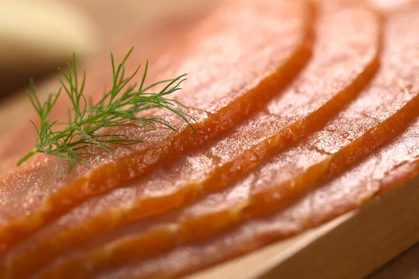 Smoked Salmon with Dill — Stock Photo, Image