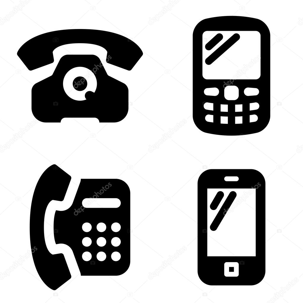 Phone icons Stock Vector by ©furtaev #11116185