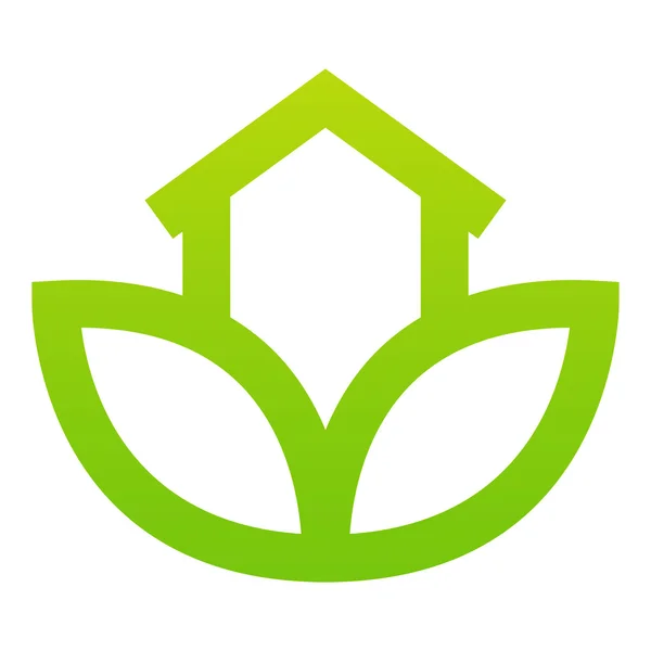 Señal de casa verde — Vector de stock