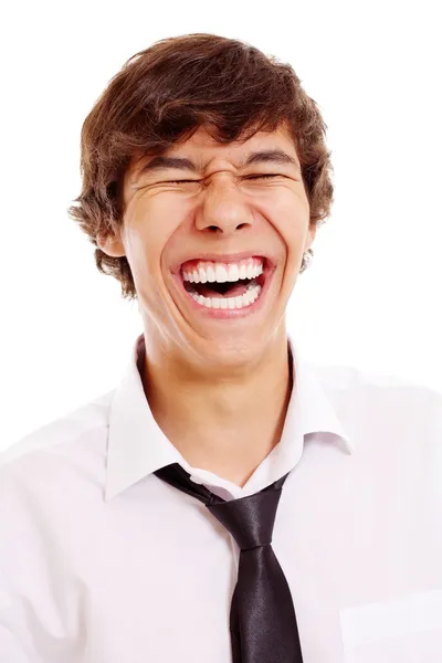 Lachen jongeman portret — Stockfoto
