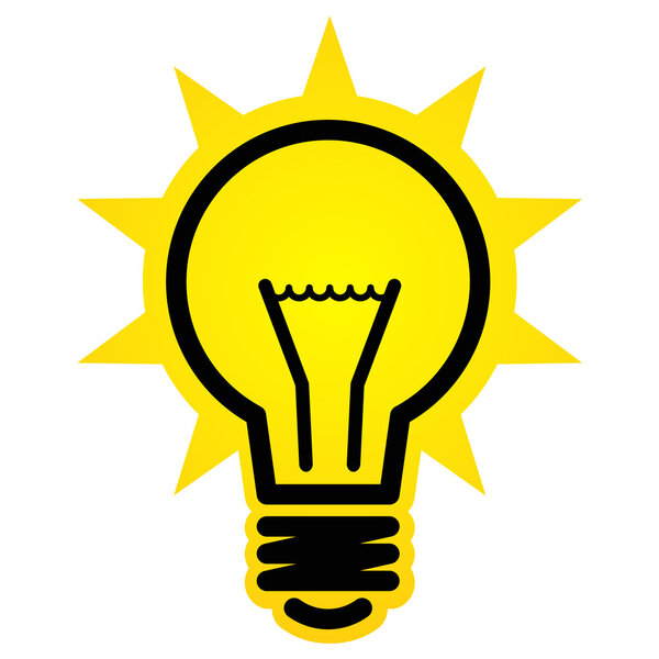 Shining light bulb icon