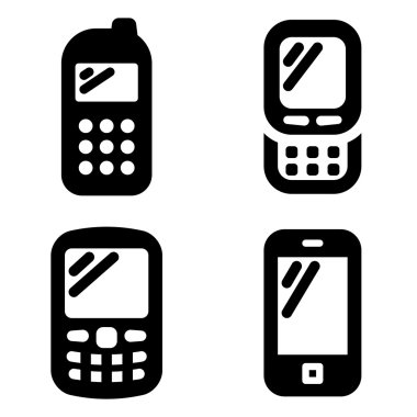 Mobile phone icons clipart