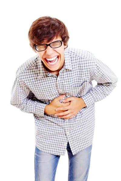 Guy shrieking with laughter — Stock Photo, Image