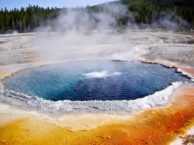 Colorful thermal pool vents steam clipart