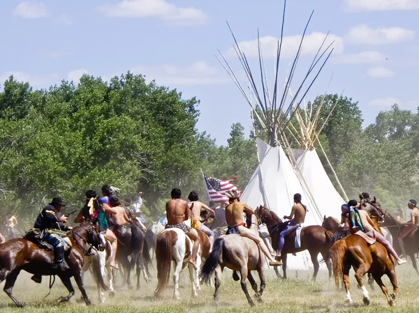 Csata Bighorn reenactment — Stock Fotó