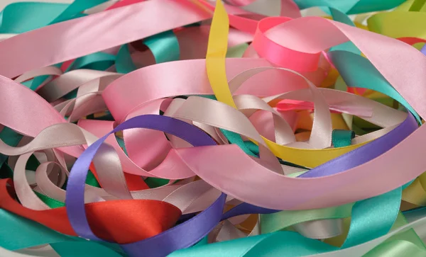 Multi-colored satin ribbons — Stock Photo, Image