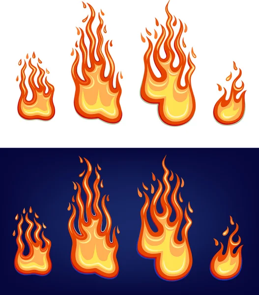 Red flame set — Stock Vector