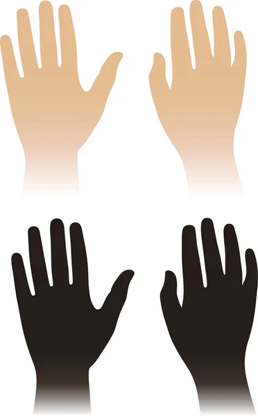 Žena, muž ruce izolovaných na bílém — Stockový vektor