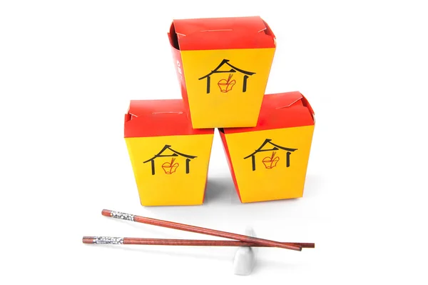 stock image Three chinese containers