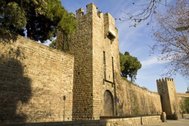 Barcelona's medieval walls. clipart
