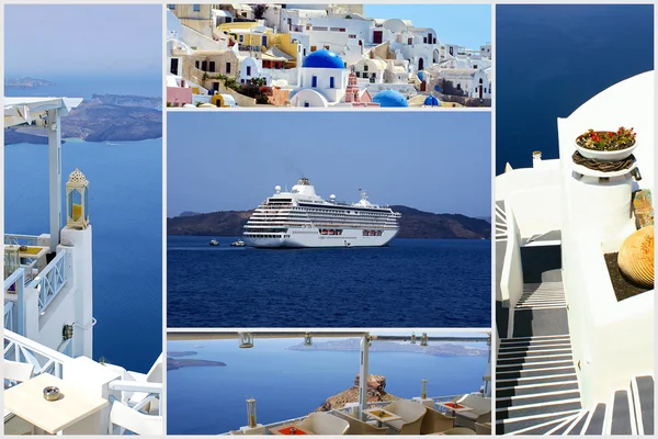 Conjunto de fotos de verano en Isla de Santorini, Grecia —  Fotos de Stock