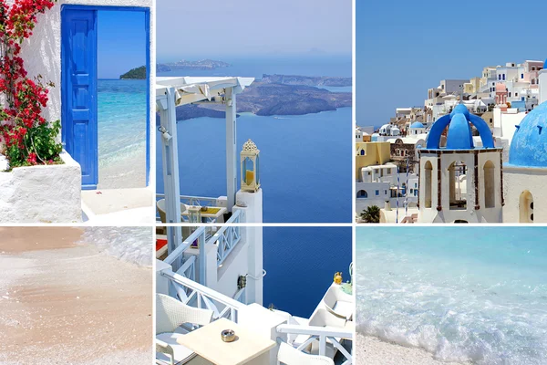 Conjunto de fotos de verano en Isla de Santorini, Grecia — Foto de Stock