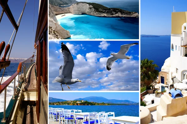 Комплект летних фотографий Кикладских островов, Греция — стоковое фото
