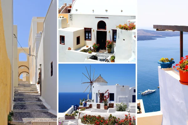Uppsättning sommar bilder i santorini island, Grekland — Stockfoto