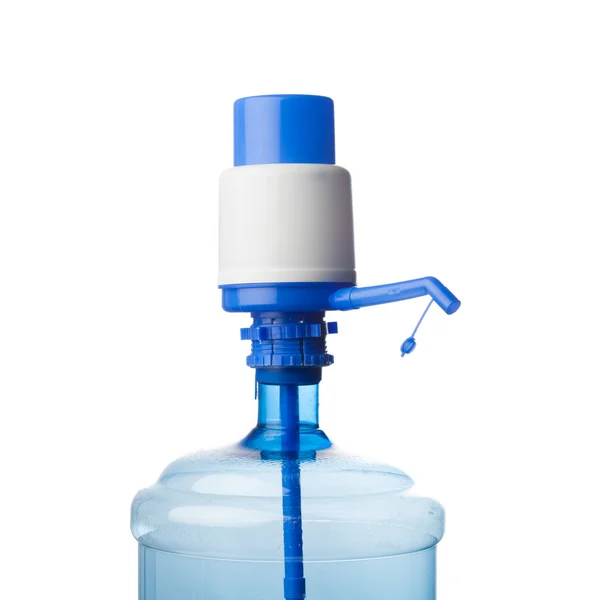 Bomba distribuidora de água no fundo branco — Fotografia de Stock
