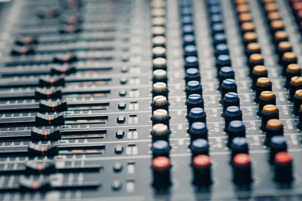 Studio mixer knobs and faders — Stock Photo, Image