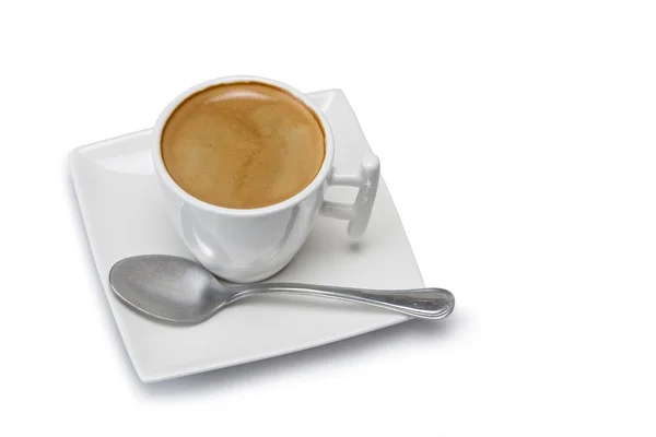 Espresso isolerade över vita. — Stockfoto