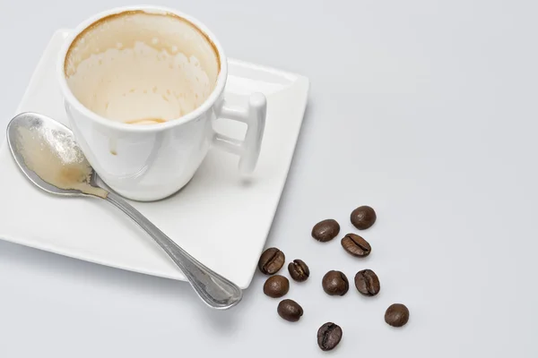 Eine leere Tasse Kaffee. — Stockfoto