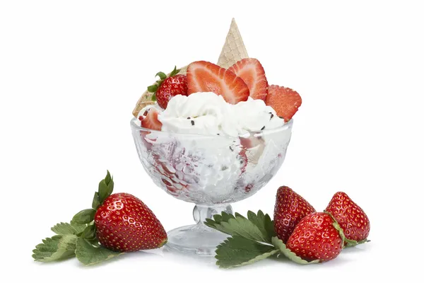 Satrawberries アイス クリーム — ストック写真