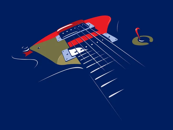 Silhouette guitare électrique — Image vectorielle