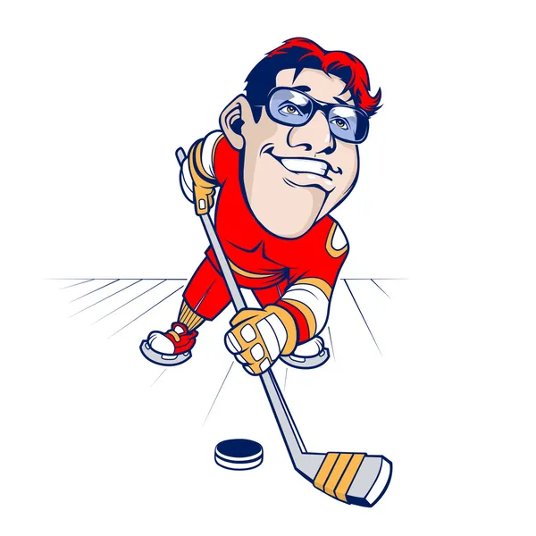 Jugador de hockey de dibujos animados — Archivo Imágenes Vectoriales