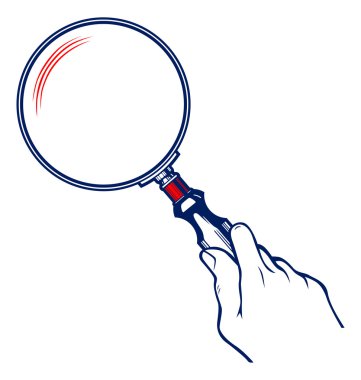 Hands with Magnifier clipart