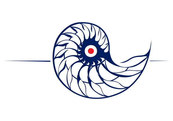 Concha helicoidal espiral — Vetor de Stock
