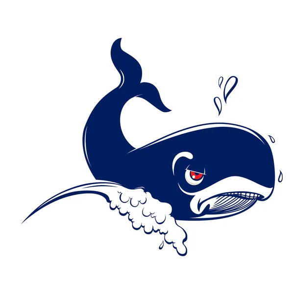 Karikatür balina — Stok Vektör