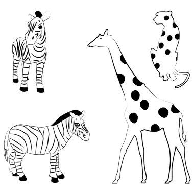 Set of African animals clipart