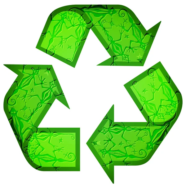 Símbolo de reciclagem feito de animais — Vetor de Stock