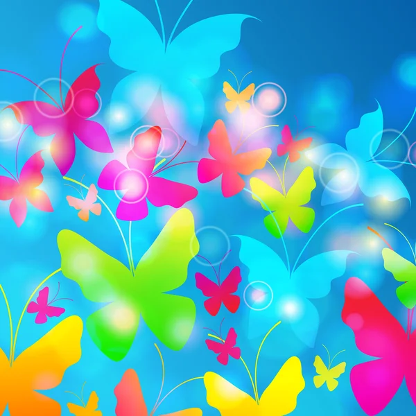 Illustration estivale avec des papillons — Image vectorielle