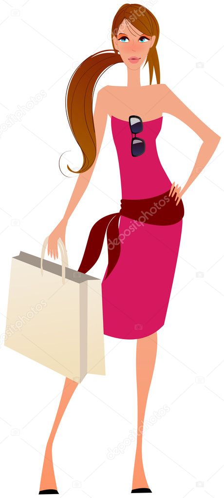 Elegant shopping girl
