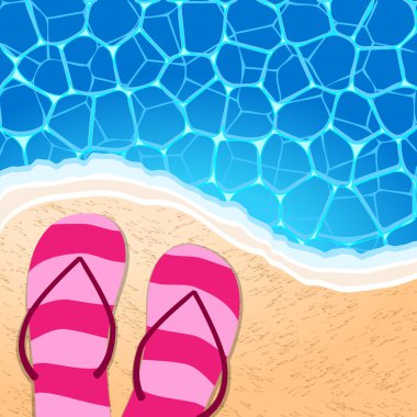 Flip-flops by the seaside clipart