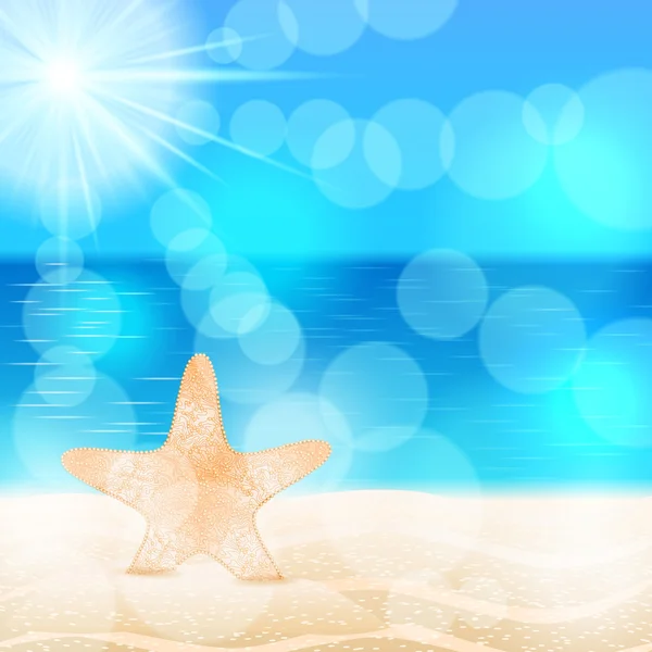 Морська зірка на березі моря — стоковий вектор