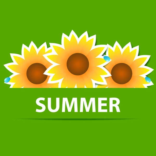 Mooie papier zonnebloemen illustratie — Stockvector