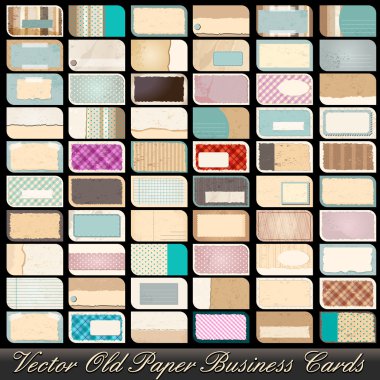 Set of old business card illustrations clipart