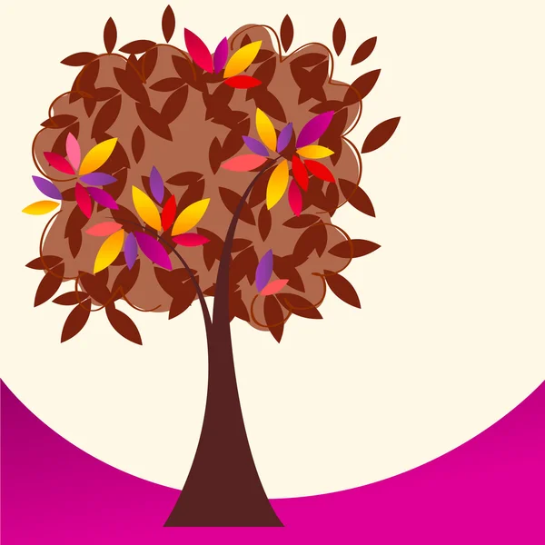 Kleurrijke herfst boom — Stockvector