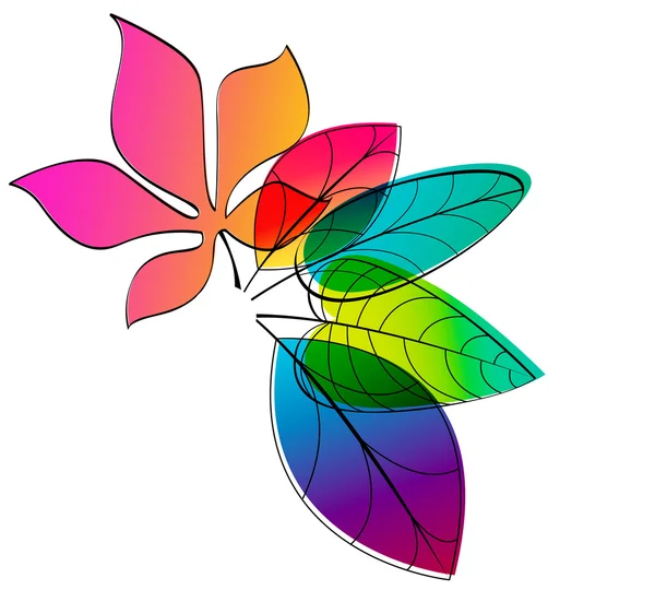 Illustration de feuilles d'automne colorées — Image vectorielle