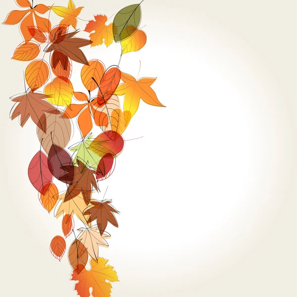 Ilustração colorida das folhas do outono — Vetor de Stock