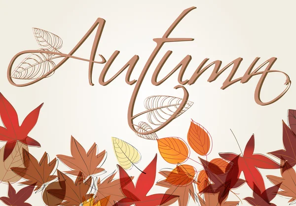 Ilustración colorida de hojas de otoño — Vector de stock