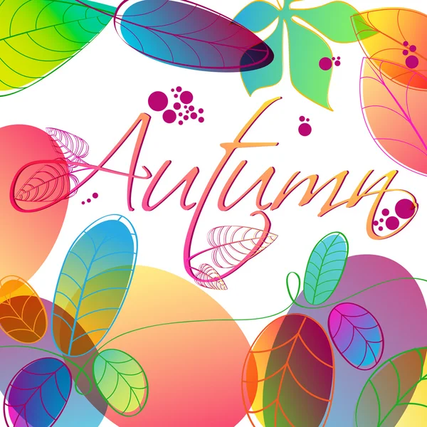 Ilustración colorida de hojas de otoño — Vector de stock