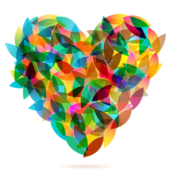 Kleurrijke hart vanaf najaar verlaat illustratie — Stockvector