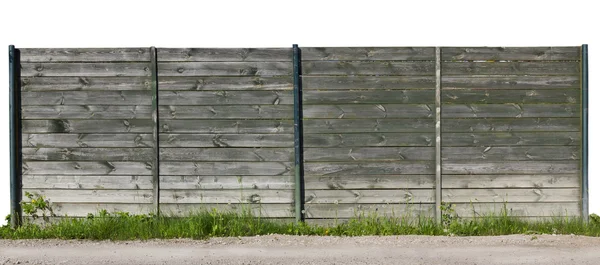 Ізольований фрагмент старого дерев'яного паркану — стокове фото