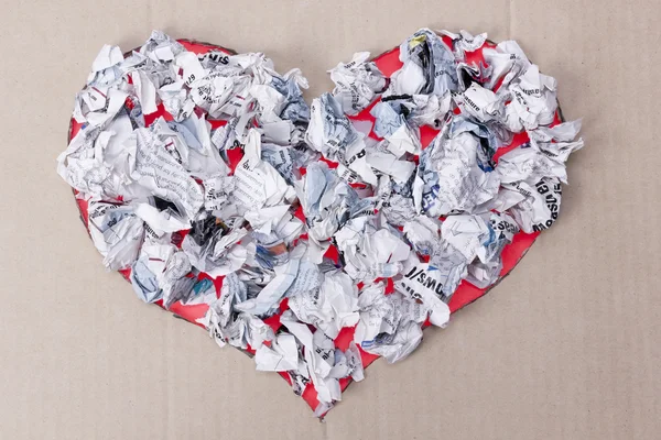 Paper dump heart concept — Stock Photo, Image