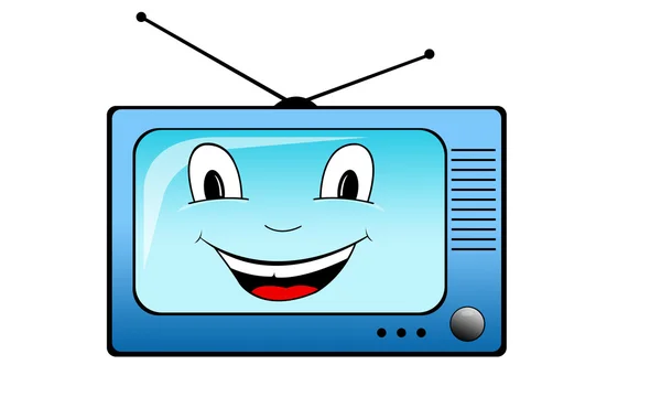Happy television set isolated on white — Stock Photo, Image