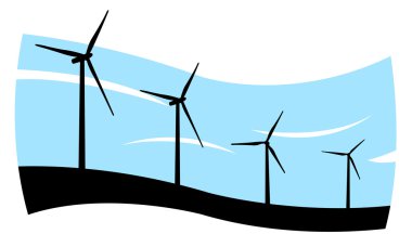 Concept illustration of wind generated energy clipart