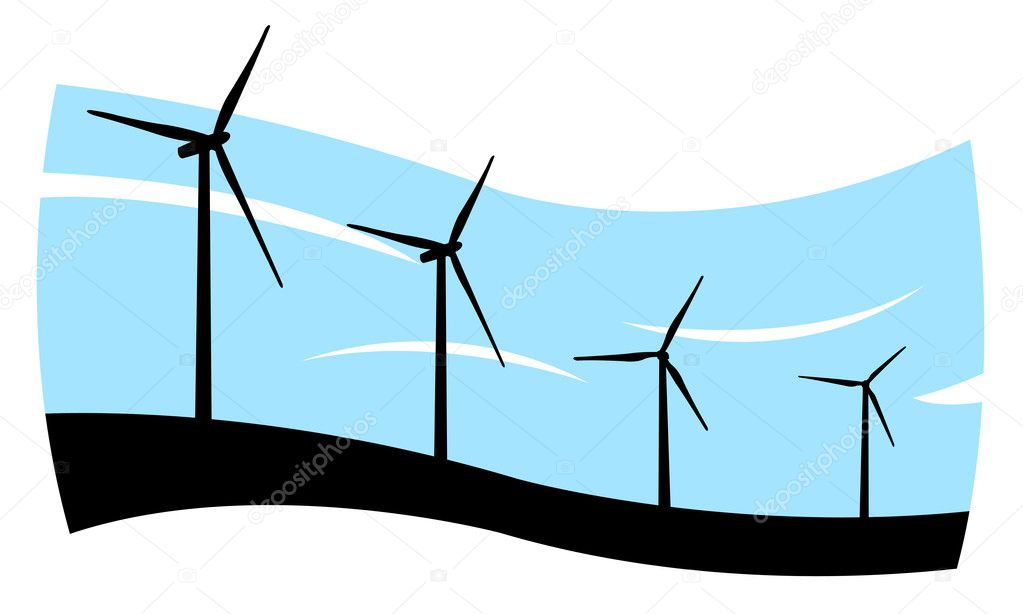 Concept illustration of wind generated energy