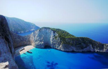 Tekneler ve batık Beach, zakynthos Adası